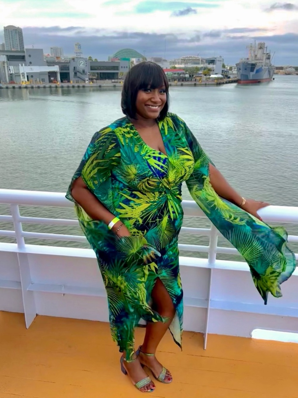 VENUS Plus Tropical Palm Print Flowy Sleeves Maxi Dress🌴 - Picture 10 of 10